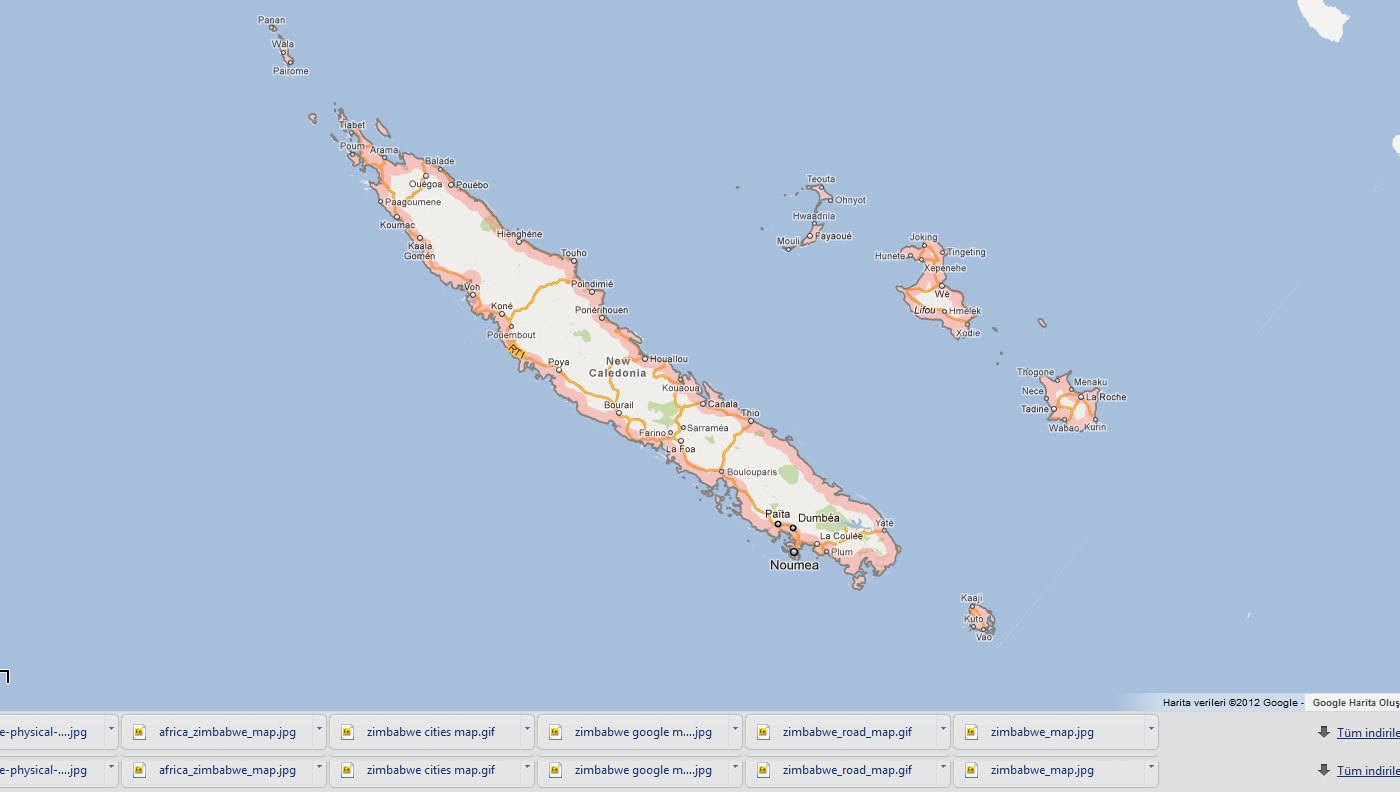 carte du nouvelle caledonie